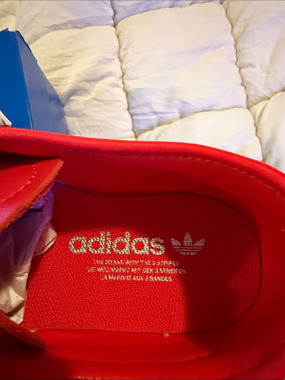 adidas Red Patent Leather Sneakers with Silver Stripes Tokyo - Picture 2 of 7